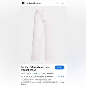 FRAME Le Slim Palazzo Modernist Pocket Jeans $288 Worn and Washed Size 31